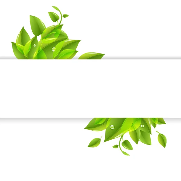 Бумага с зелеными листьями — стоковый вектор