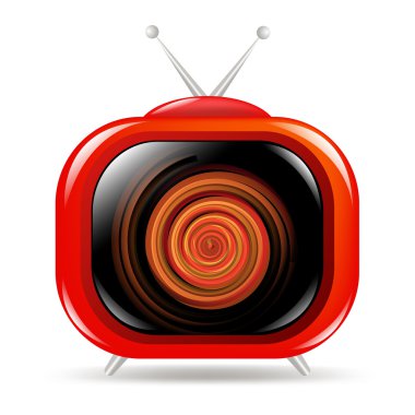 Red Retro Tv clipart