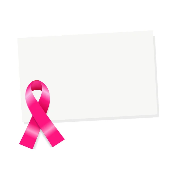 粉红丝带的空白礼品标签 — 图库矢量图片
