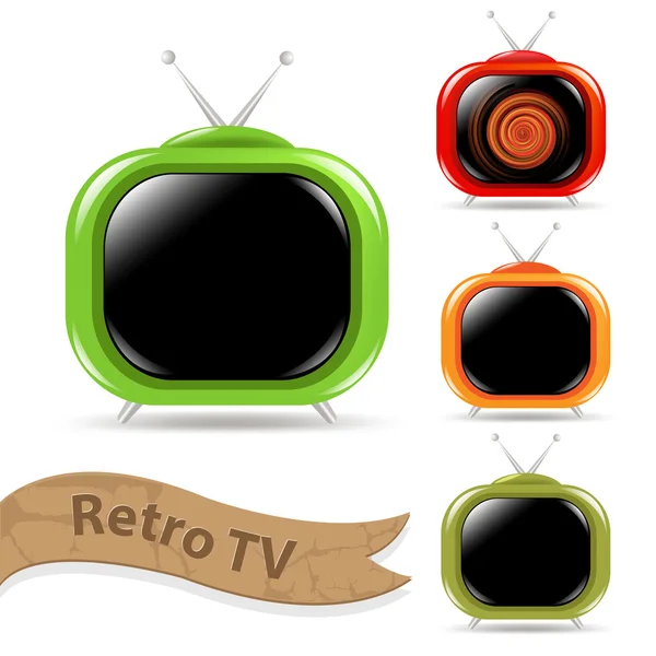Retro zestaw tv — Wektor stockowy