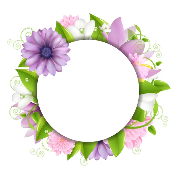 Illustration d'été avec des fleurs — Image vectorielle