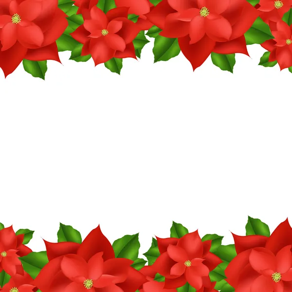 Frontière rouge de Poinsettia — Image vectorielle