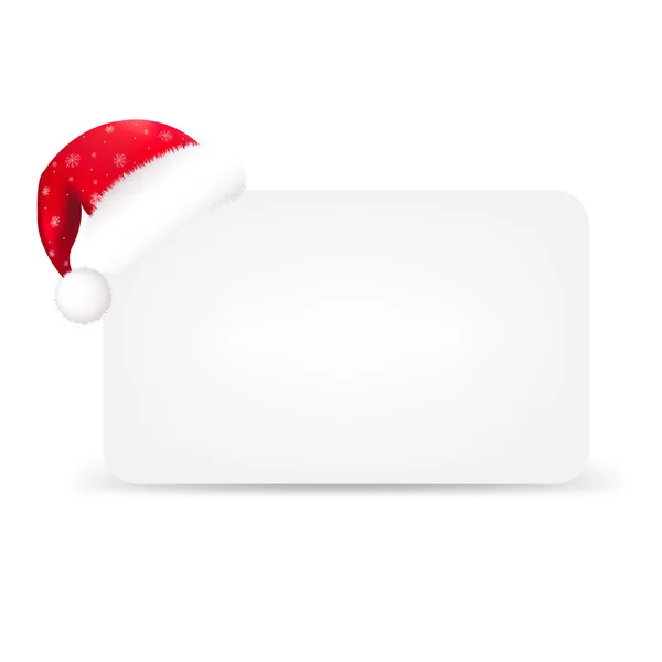 Santa Hat And Blank Gift Tag — Stock Vector