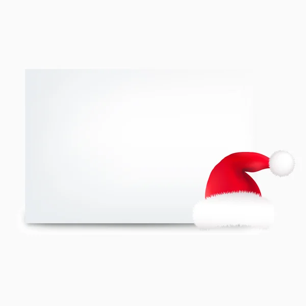Étiquette cadeau vierge et chapeau de Père Noël — Image vectorielle