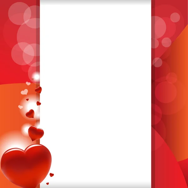 Valentine Background With Heart And Paper — Stock Vector