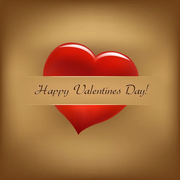 Vintage Valentine fond avec coeur — Image vectorielle