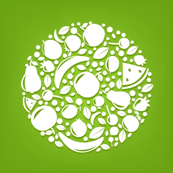 Sphère de fruits — Image vectorielle