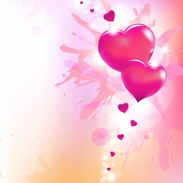 Сердца Валентина и брызги краски — стоковый вектор