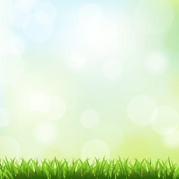 Πράσινο γρασίδι και άνοιξη φόντο — Διανυσματικό Αρχείο