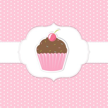 Vintage Cupcakes Pink Labels clipart