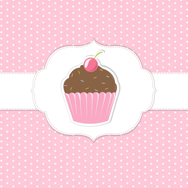 Vintage Cupcakes Pink Labels — Stock Vector