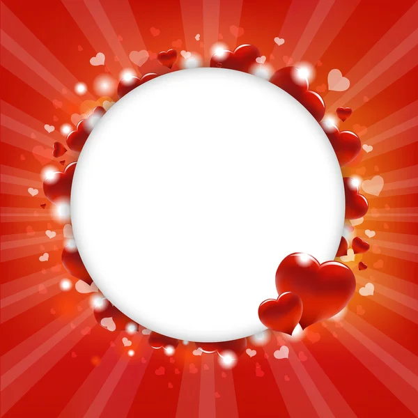 Cirkel med hjärtan — Stock vektor