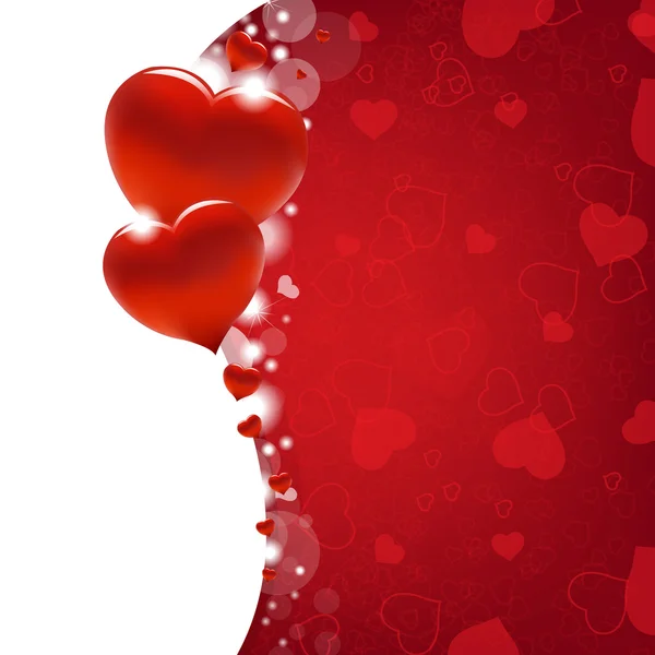 Tarjeta del día de San Valentín con corazón y desenfoque — Vector de stock