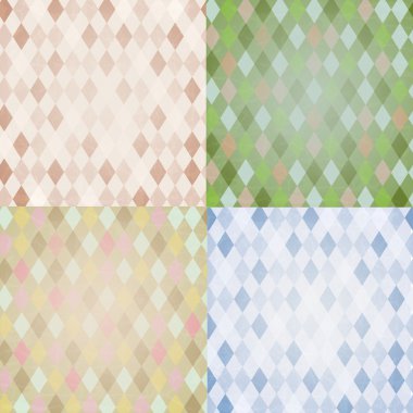 Vintage Harlequin Backgrounds Set clipart