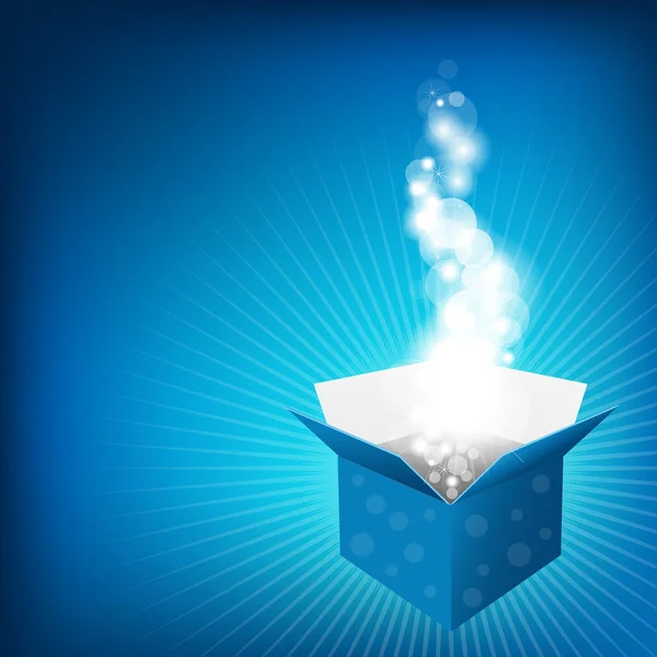 Μπλε κουτί και ηλιοφάνεια — Διανυσματικό Αρχείο