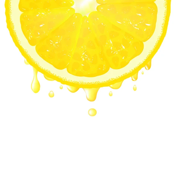 Лимонний сегмент з соком — стоковий вектор