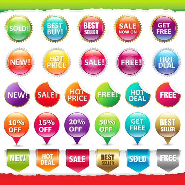 stock vector Sale Stickers And Labels