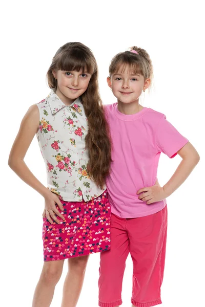 Duas meninas alegres — Fotografia de Stock