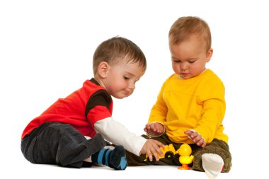 Playing with blocks children