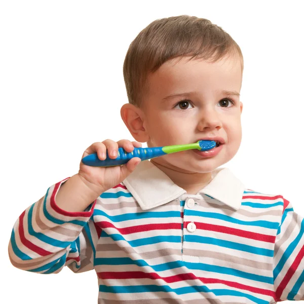 First brushing teeth — Stock Photo, Image