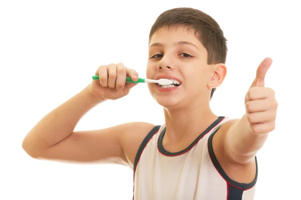 Eu gosto de escovar os dentes — Fotografia de Stock