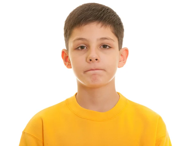 Trieste jongen portret — Stockfoto