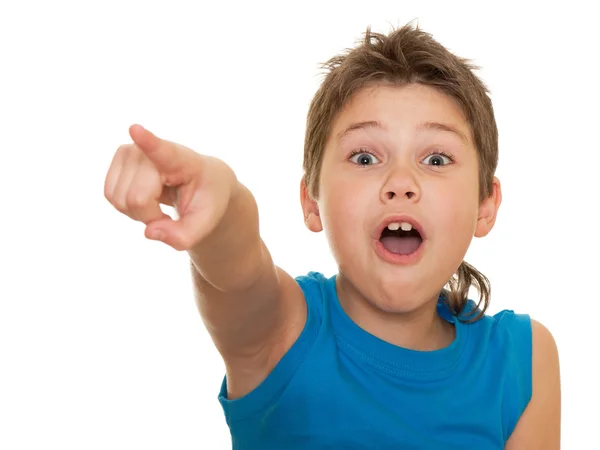Směřující dopředu křičí chlapec — Stock fotografie