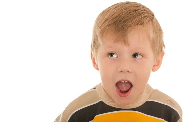 Кричати здивований хлопчик — стокове фото