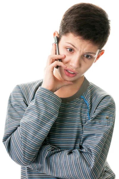 Haciendo argumentos mientras habla por teléfono — Foto de Stock