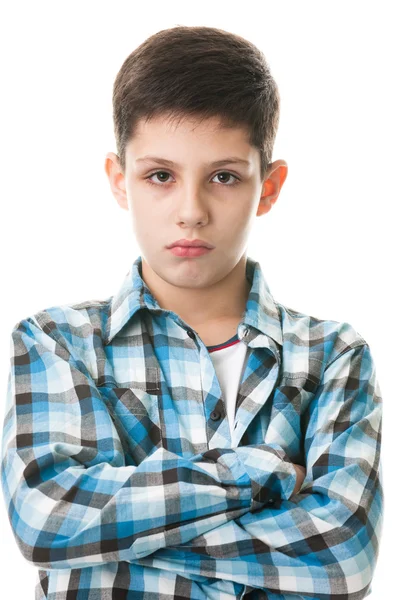 Boy with crossed hands — Stock Photo, Image