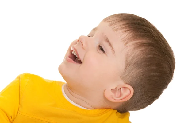 Profile portrait of a laughing kid — Stock Photo, Image