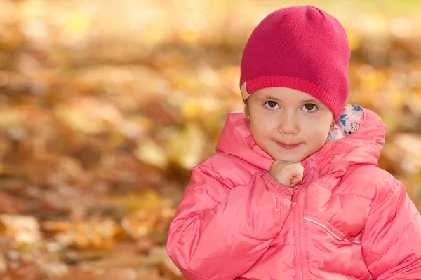 Herbstporträt eines kleinen Mädchens — Stockfoto