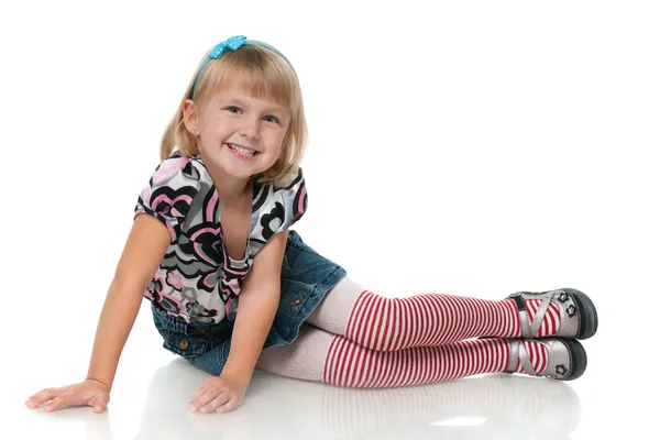 Smiling fashion little girl — Stock Photo, Image