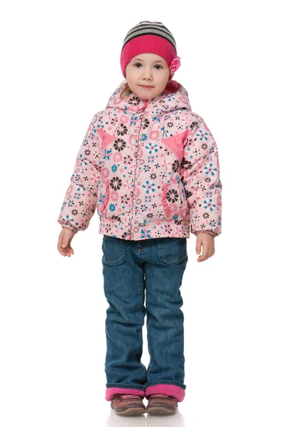 Kleines Mädchen in Herbstkleidung — Stockfoto