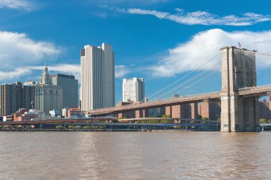 View of the Brooklyn Bridge clipart