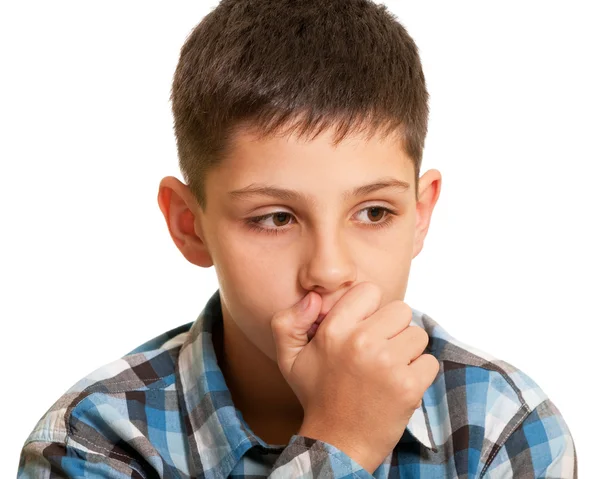 Thoughtful kid in casual — Stock Photo, Image