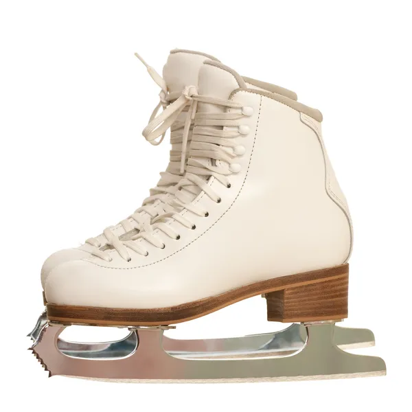 Par de patins figura menina sobre branco — Fotografia de Stock