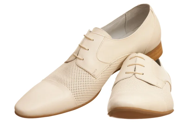 Pair of white men shoes — Stock Photo, Image
