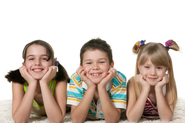 Três crianças felizes — Fotografia de Stock