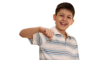 Haughty kid is laughing merely clipart