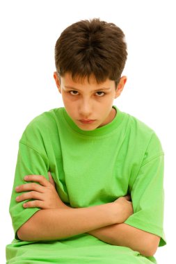 Portrait of a thoughtful kid clipart