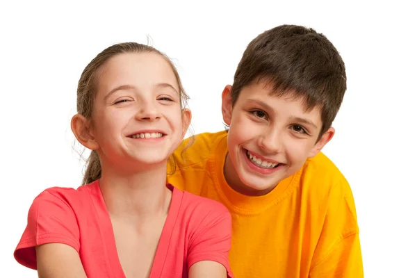 Twee lachende kinderen — Stockfoto
