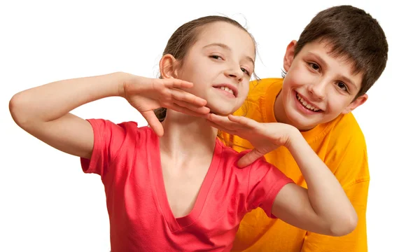 Two flirting kids — Stock Photo, Image