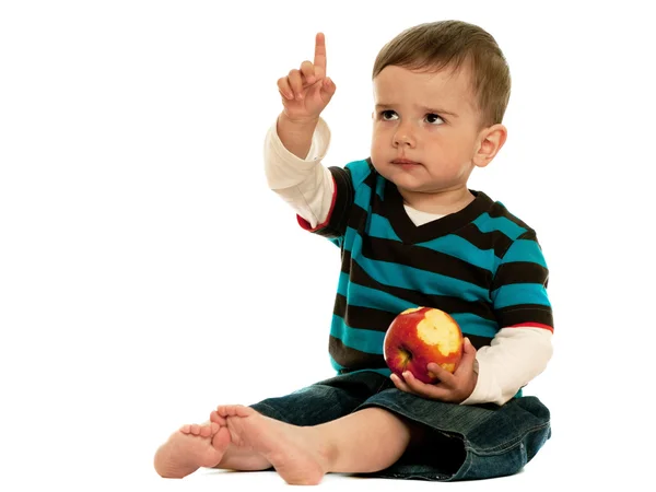 子供はリンゴを食べる必要があります。! — ストック写真