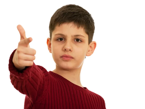 Pointing out teen — Stock Photo, Image