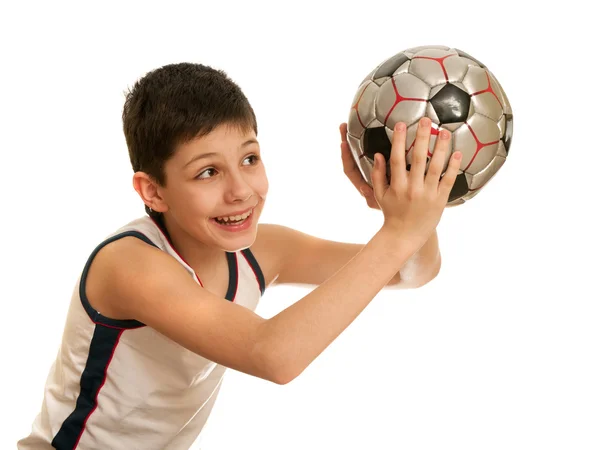 Teen throwing a ball — Stock Photo, Image