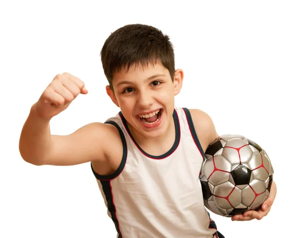 Yelling kid happy of his victory — Stock Photo, Image