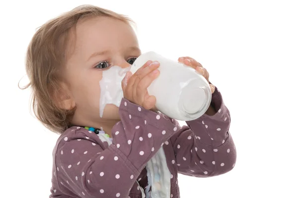 Overdrunk with milk — Stock Photo, Image