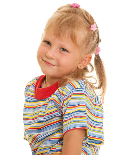 Porträtt av en leende flicka — Stockfoto
