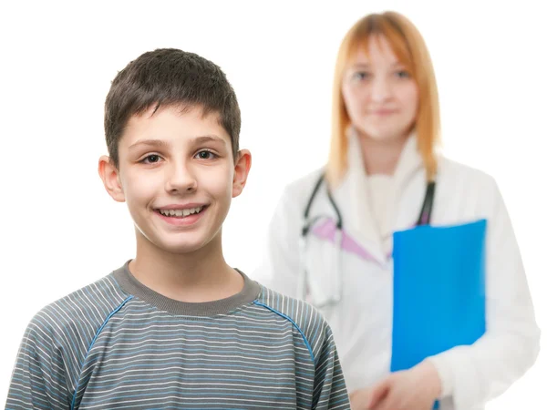 Smiling boy after good medical care — Stock Photo, Image